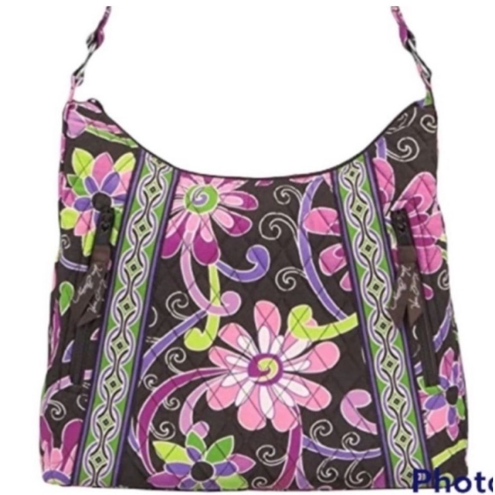 Vera Bradley Lisa B Purple Punch Quilted Cotton Handbag RETIRED - Picture 5 of 6